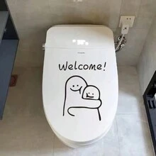 1片擁抱微笑馬鈴薯設計的歡迎來到我們店的玻璃窗/鏡子/牆貼(自粘式) - 彩色 - 查看 3