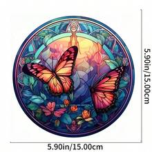 1pc Acrylic Wall Hanging Colorful Butterfly Sun-Catcher Decoration Panel, Suitable For Living Room, Balcony, Garden, Porch, Autumn Decoration, Housewarming, Christmas & Birthday Gifts - Blue - View 2