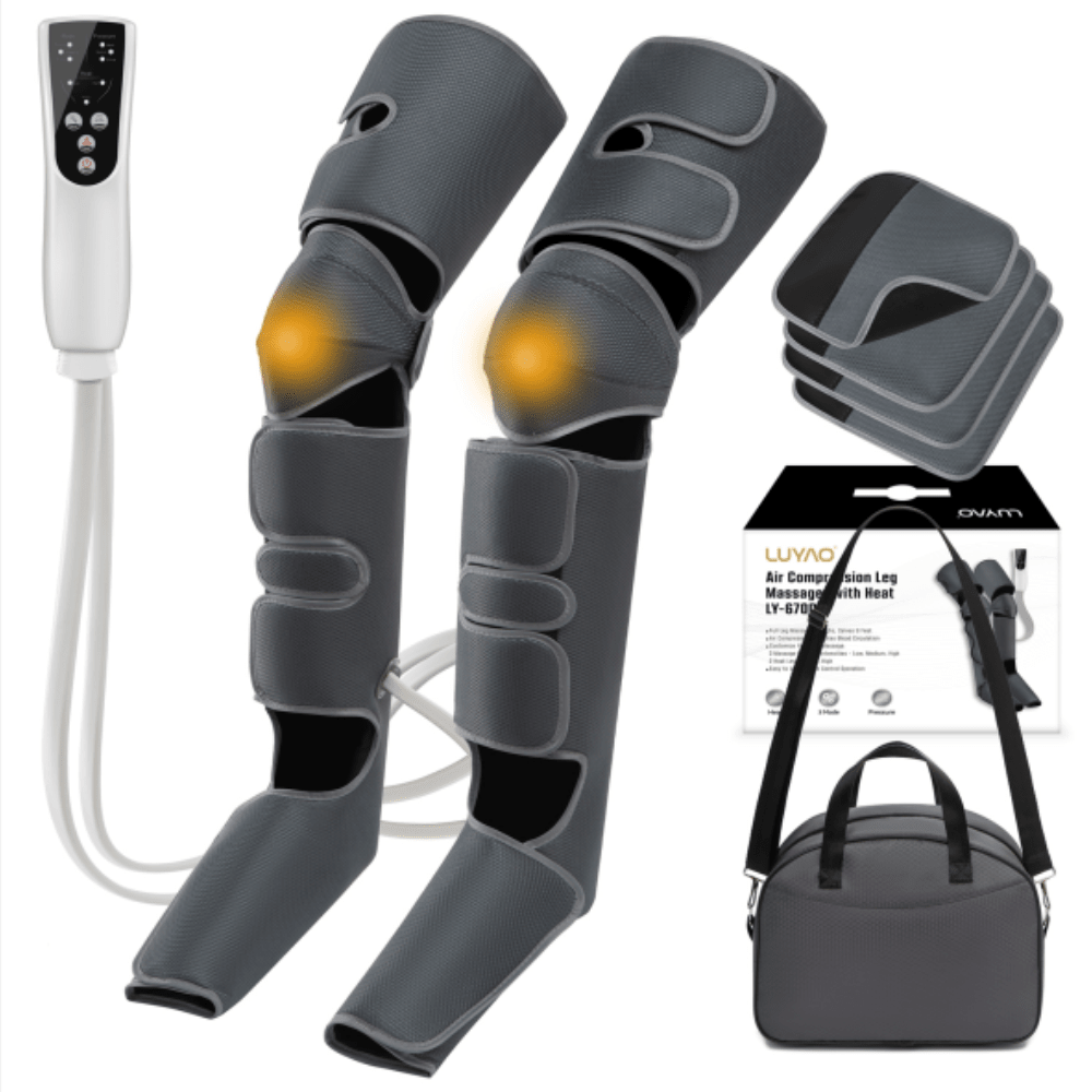 Electric Air Compression Leg Massager With Heated Air Wrap For Feet And ...