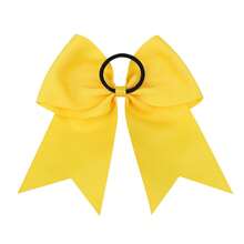 1入兒童純色緞帶髮箍,8吋女孩跳舞表演髮飾,柔軟堅固髮圈美化日常風格 - 寶藍色 - 查看 2