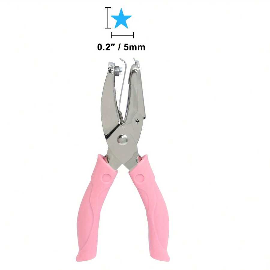 Handheld Effort Saving Puncher With 5 Types Of Single Hole Manual Ticket Puncher In Heart, Star And Round Shapes - 5mm Star Hole - View 1