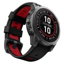 快速適配22 毫米26 毫米矽膠錶帶適用於garmin Fenix 7 Pro / Fenix 7x / Fenix 6x / Fenix 5x / Instinct 2x /descent Mk1/2/2i,柔軟運動雙色防水腕帶適用於garmin Enduro 2,epix Pro 51mm,tactix 7 Pro ,先行者965/955/945,quatix 7,quatix 6,quatix 5,descent G1,fenix 7,fenix 6,fenix 5,instinct1/2,approach S60/62 - 黑紅 - 查看 1