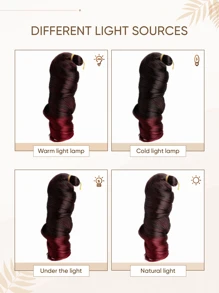 聖誕新年禮物配件合成法國捲曲擴展藍黑巧克力棕色灰色bug綠色多彩螺旋捲曲鉤針編織髮高溫鬆散波浪捲髮飾女性日常假期和cosplay用的編織頭髮,22 英寸 150 克/束,1 包裝 - 酒紅色 - 查看 7