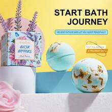 4入組乾花沐浴球禮盒,包含玫瑰沐浴鹽球,適用於男女放鬆泡浴,是情人節的絕佳禮物 - 彩色 - 查看 8