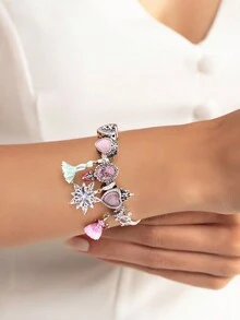 Newsoul 1 件迷人真 925 純銀魚鱗吊飾珠女士適合手鐲手鍊精美 Diy 珠寶製作女朋友禮物女士珠寶 - 銀色 - 查看 3