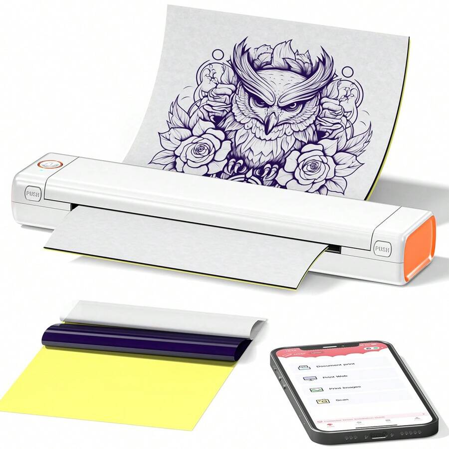 Phomemo M08f Tattoo Stencil Printer, For Tattoo Stencil Printing On Skin, Wireless Thermal