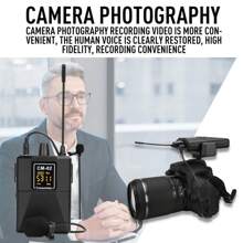 Lmbgm Cm02 Wireless Clip-On Lapel Microphone Uhf Dual-Channel For Dslr Camera, Live Interview, Phone Recording, Wireless Microphone System - 1 Fanny Pack - View 3