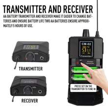 Lmbgm Cm02 Wireless Clip-On Lapel Microphone Uhf Dual-Channel For Dslr Camera, Live Interview, Phone Recording, Wireless Microphone System - 1 Fanny Pack - View 7