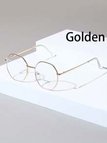 1 par de gafas premium de hombre con patrón geométrico metálico retro para bloquear la luz azul, adecuadas para computadora, decoración, juegos