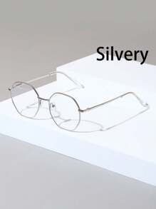 1 par de gafas premium de hombre con patrón geométrico metálico retro para bloquear la luz azul, adecuadas para computadora, decoración, juegos
