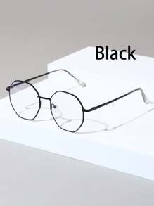 1 par de gafas premium de hombre con patrón geométrico metálico retro para bloquear la luz azul, adecuadas para computadora, decoración, juegos