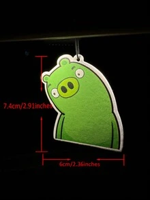 有趣的扭脖綠豬汽車裝飾品空氣清新劑香薰擴香器,可裝於汽車出風口夾子黑糖卡通動漫後視鏡芳香掛飾,亦適用於電源插座香袋、客廳臥室家居裝飾。一件有趣的禮物！ - 綠色 - 查看 3