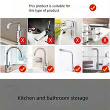 1 Pieza Soporte Para Esponja De Fregadero De Cocina, Organizador De Grifo De Baño, Soporte Para Esponja De Fregadero De Dormitorio, Soporte Para Jabón, Soporte De Acero Inoxidable Para Fregadero De Cocina, Adecuado Para Soporte De Cuenco De Almacenamiento Con Ventosa - plata - Ver 10