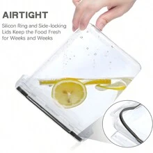 7pcs Set Bpa-Free Plastic Sealed Food Storage Container With Lids, Thickened Cereal Canister, For Kitchen Organization And Storage With Labels & Pen - Clear - View 3