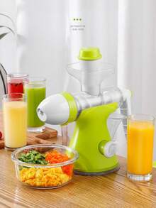 1pc Manual Orange Juicer With Fruit Pulp Separation Function, Portable Hand Crank Juice Squeezer For Home Kitchen - Green - View 4