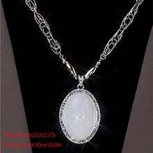 A New Autumn And Winter Light Luxury And High-End White Moonlight Necklace For Women, Versatile Fashionable Cold Style Sweater Chain Pendant For Daily Wear - Antique Silver - View 5