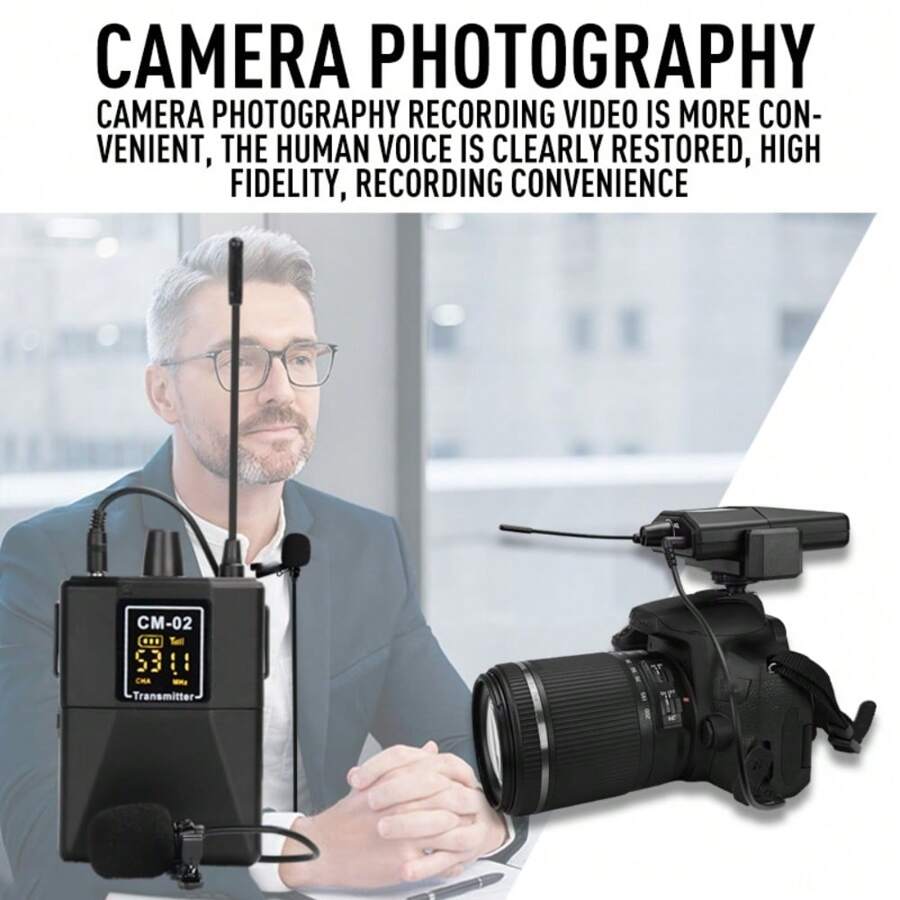 Lmbgm Cm02 Wireless Lavalier Microphone Uhf Dual Channel System With