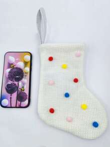 New Christmas Decoration Pendants Christmas Socks Gift Bags Woven Fashion Everything - White - View 4