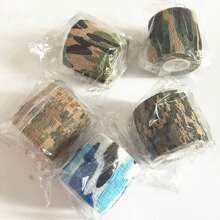 Ueasy 3卷装 5cm*4.5m 迷彩防护胶带，户外军用迷彩胶带，弹性迷彩胶带，适用于防护装备，适合狩猎和战术用途，弹性迷彩胶带，适用于包装设备、相机和工具 - 多功能可拉伸迷彩胶带，适合所有用户，自粘迷彩布包裹，弹性绷带胶带，适用于轻型户外装备包装、狩猎和战术DIY项目（不适用于重型用途） - 沙漠迷彩色 - 查看 9
