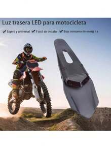 Rear Mudguard With Led Tail Lights For Motorcycle - Grey - View 2