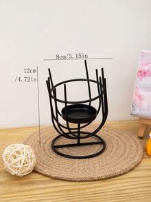 1個創意花瓶造型燭台,適用於客廳、餐桌、浪漫晚餐燭光 - 黑色 - 查看 7