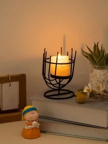 1個創意花瓶造型燭台,適用於客廳、餐桌、浪漫晚餐燭光 - 黑色 - 查看 4