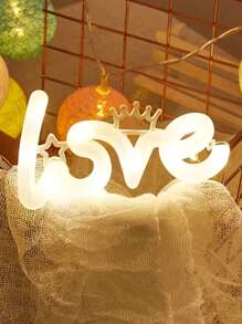 1入組 Love 字母led銅絲串燈花束用燈,適用於情人節花束包裝、花束生日蛋糕禮盒裝飾,love 點亮字母串燈,情人節婚禮派對裝飾串燈（含電池） - 白色 - 查看 1