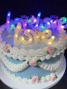 1入組 Love 字母led銅絲串燈花束用燈,適用於情人節花束包裝、花束生日蛋糕禮盒裝飾,love 點亮字母串燈,情人節婚禮派對裝飾串燈（含電池） - 白色 - 查看 7