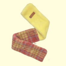 一件搖粒絨兒童便攜式十字圍巾,經典格子純色雙片保暖脖套男女寶寶節日氣氛裝飾禮物 - 彩色 - 查看 2