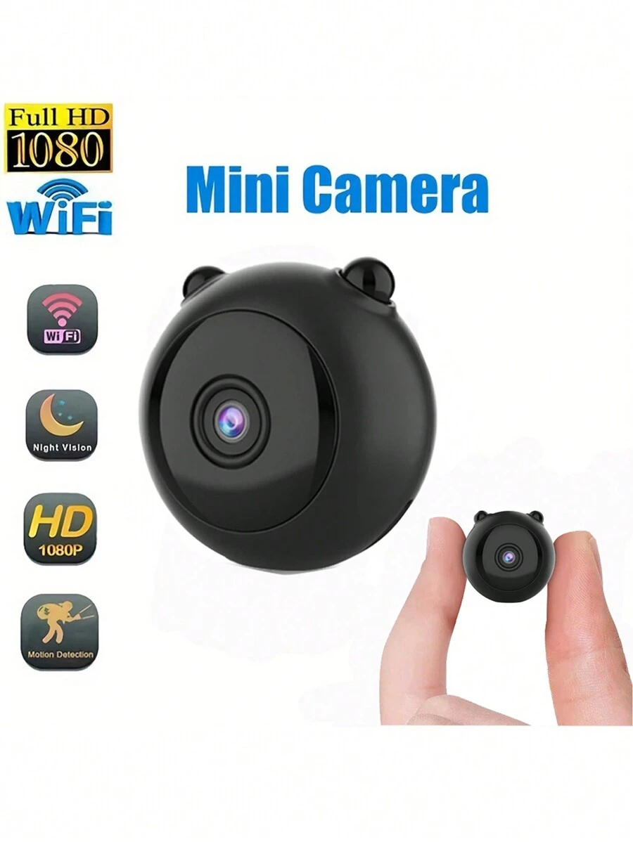 1pc Wireless WIFI Home Security Camera Body Indoor And Outdoor Monitoring Room Camera 1080P HD With Night Vision, Motion Detection Mobile Phone Application Built-In Battery Cat And Dog Camera, Suitable For Home Security Pets. - Black - View 1