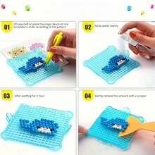 1入水噴氣珠魔術泡泡珠玩具,兒童教育禮物,手工diy拼圖遊戲玩具（不可食用） - 彩色 - 查看 4