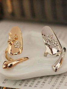 1 bộ/2 cái Đúng mốt Móng tay Nhẫn mở Với Thiết kế In Nhỏ bé Đối với phụ nữ - Nhiều màu - Xem 3
