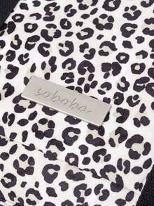 1 件装多功能豹纹尿布包带垫子，妈妈单肩包，可挂在婴儿车上 - 米色 - 查看 4