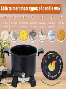 Wax Melter For Candle Making, 5 Qts Electric Candle Wax Melter With Temperature Control And Pour Spout, Ideal For Small-Scale Commercial Or Home Use - 黑色 - 查看 6