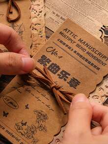 20入/袋空心紙天堂手稿系列復古英文字母手冊diy裝飾背景紙 - 彩色 - 查看 1