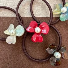 6 件可爱耐用亚克力花朵发带，女士高弹力发带，加厚发带 - 6pcs - 查看 3