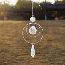 新款彩色開環水晶編織夢網裝飾品,配有透明裝飾和水晶吊飾,適用於家庭/汽車裝飾 - 透明色 - 查看 9