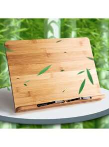 1 pieza Atril de lectura de madera, Soporte de libros, Soporte para computadora, Estantería de libros multifuncional para lectura y volteo, Un regalo - Albaricoque - Ver 6