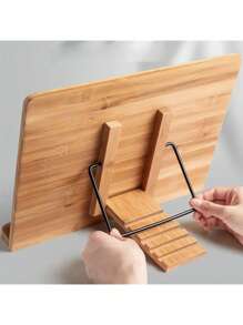 1 pieza Atril de lectura de madera, Soporte de libros, Soporte para computadora, Estantería de libros multifuncional para lectura y volteo, Un regalo - Albaricoque - Ver 5