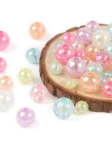 Mixed Color Transparent Acrylic Round Bead Loose Spacer Beads For DIY Jewelry Making Bracelet Keychain Necklace Supplies - Multicolor - View 4