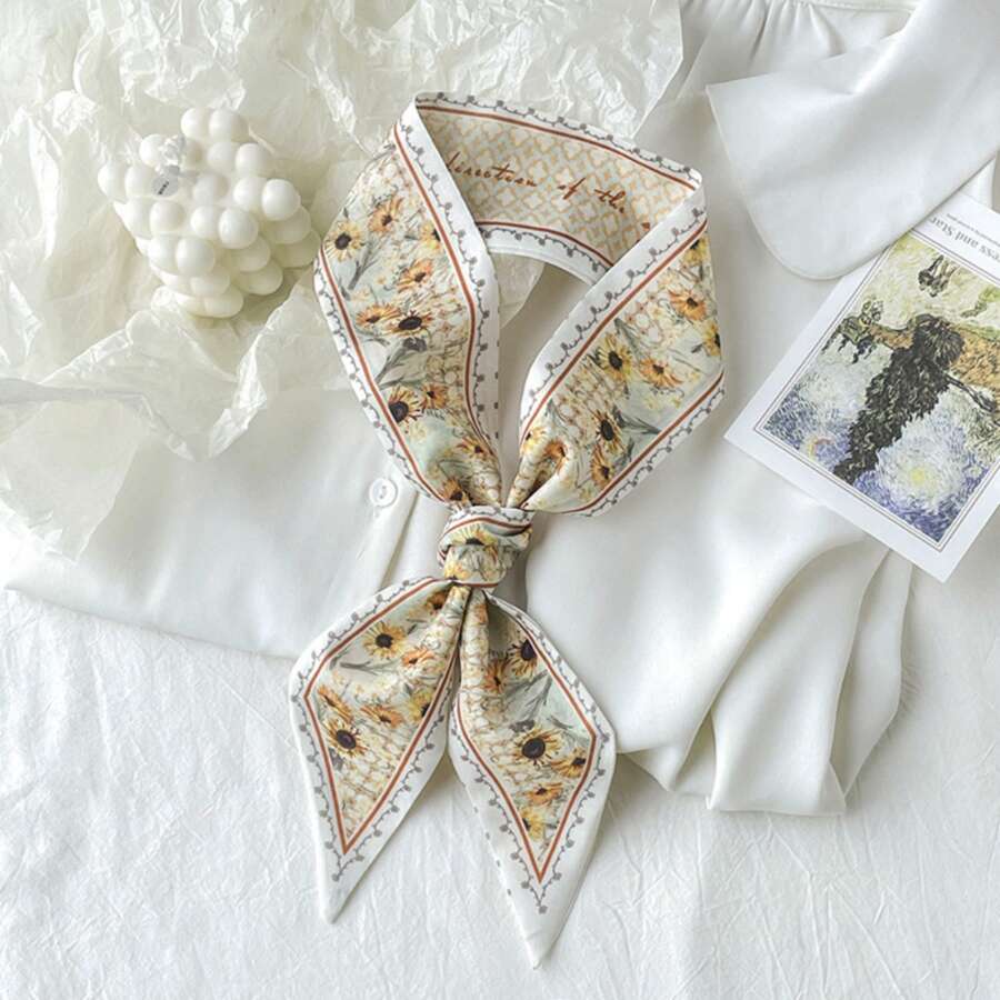 1個向日葵圖案頭巾 - 彩色 - 查看 1