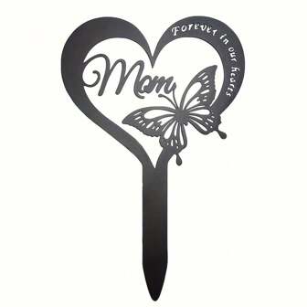1pc Grave Decoration Memorial Metal Marker, Waterproof Butterfly Memorial Plaque, Loss Of Father, For Cemetery, Garden And Outdoor