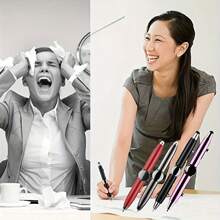 Fidget Gyro Pen With LED Light To Stress Reducer Thinking Ballpoint Pen Gift Pen Anti Stress Anxiety - Black - View 9