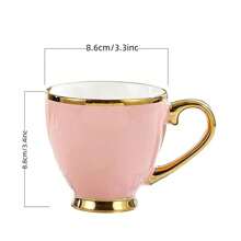 Ceramic Coffee Cup With Handle, Suitable For Men, Women, Mom, Dad. Modern Design, Perfect For Tea / Latte / Cappuccino / Cocoa. Dishwasher Safe - Black - View 3