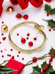 1 Stück klassisches Nagelarmband und Klee Armreif, modischer Schmuck Armband Nagel für Damen und Herren Accessoires, Valentinstag