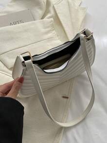 女士时尚设计简约单肩包 - 白色 - 查看 9