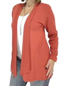 Women Cardigans - 亮橙色 - 查看 2