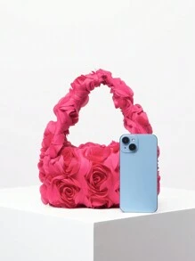 優雅玫瑰圖案晚餐包,婚禮派對手提包,溫柔甜美女士錢包,女士情人節禮物（圖案隨機）