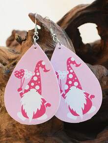 1 對情人節 Gretel 閃閃發光亮片耳環可愛愛人節快樂雙面印花女式耳環 - 皮革耳環 - 查看 16