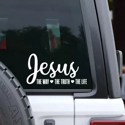 Jesus The Way Truth Life Sticker For Car Window Decor Stickers